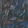 Ohne Titel, Kalliographie,  Öl auf Karton, aus 'Der Mensch', 1996