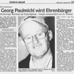 Georg Paulmichl wird Ehrenbürger - Artikel, Dolomiten, 08.08.2007