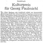 Kulturpreis für Georg Paulmichl - Artikel, Dolomiten, 13.05.1993