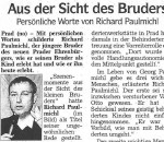 Aus der Sicht des Bruders - Artikel, Dolomiten, 22.10.2007