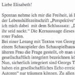 Liebe Elisabeth! - Korrespondenz, Dietmar Raffeiner an Elisabeth Höglinger