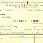 Schulnachricht - Allgemeine Landes-Sonderschule Jupident, Schuljahr 1973/74